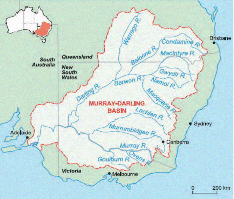 A map of the Murray-Darling Basin