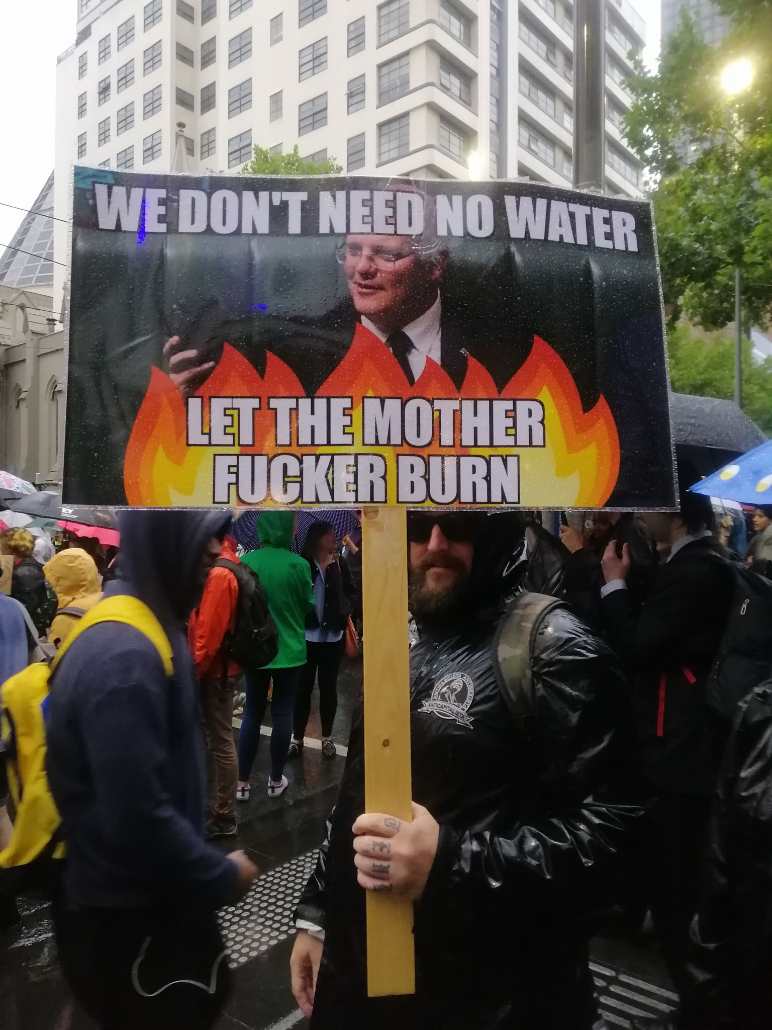 A placard in Melbourne