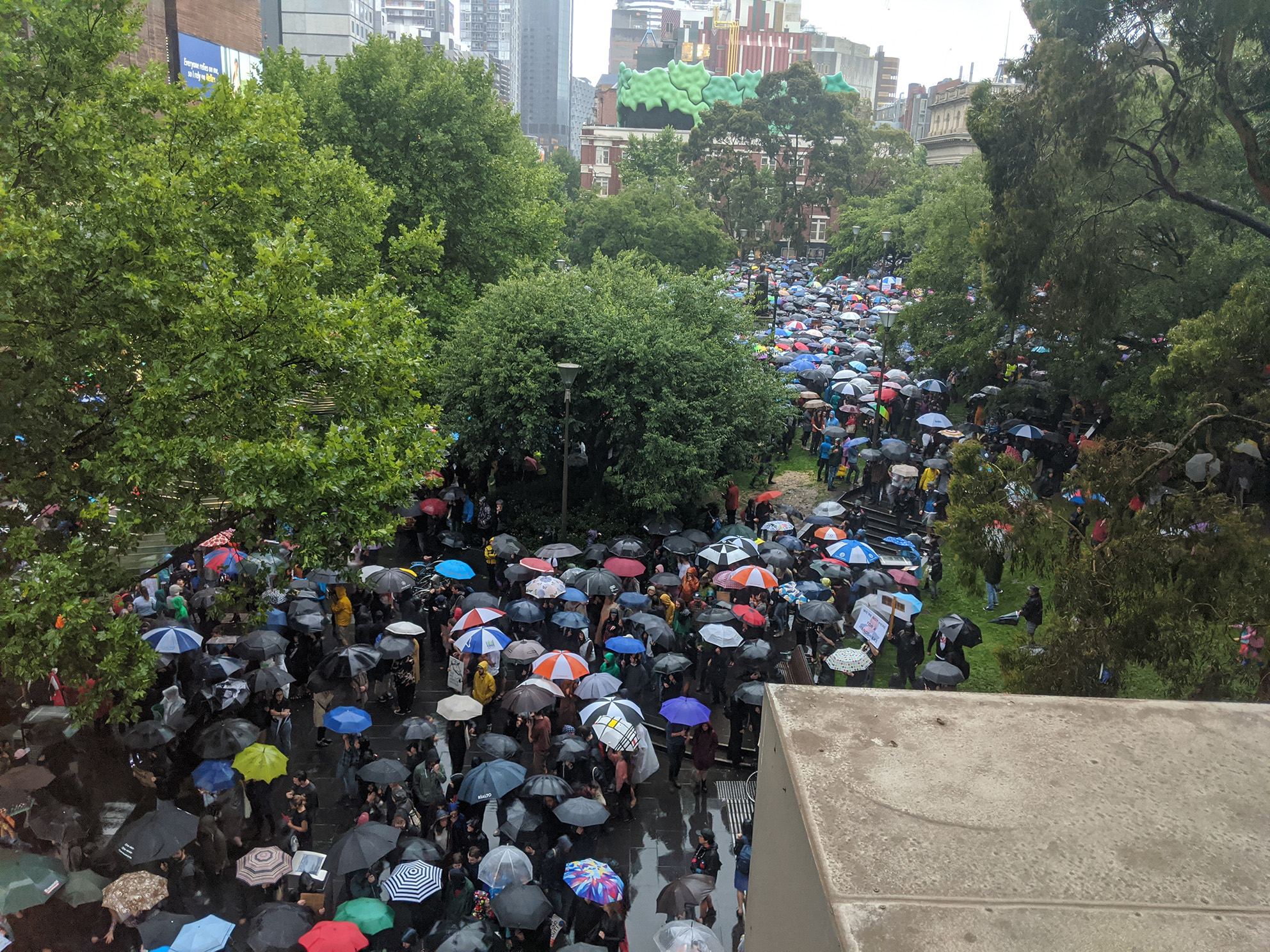 A sea of umbrellas in Melbourne