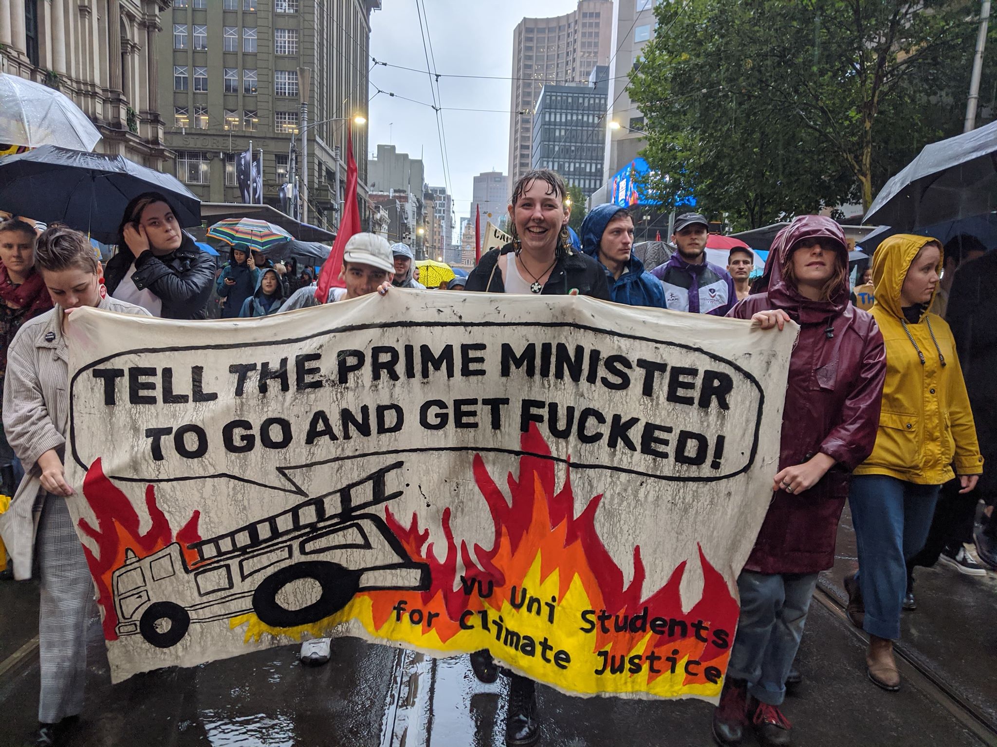 A banner in Melbourne